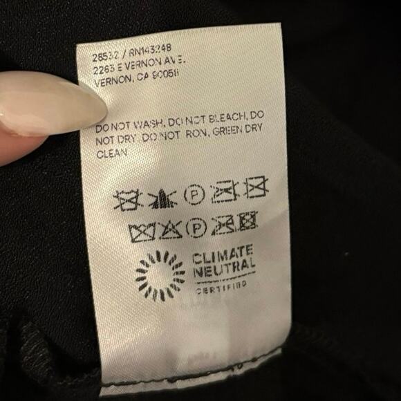 Reformation Black Gold Hugh Crepe Shirt Mini Dress Size 12 - Picture 8 of 10